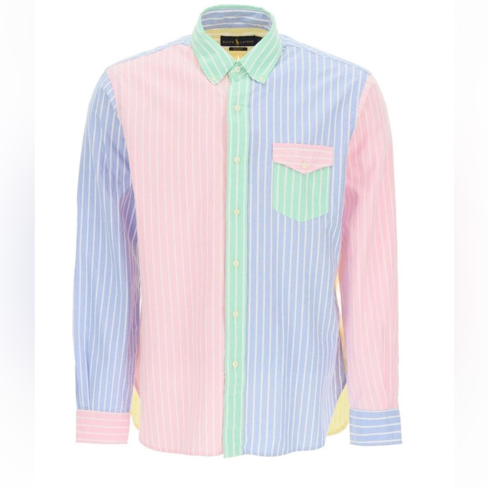 RALPH LAUREN POLO OXFORD BUTTON UP SHIRT Colorful Striped Button-Up Shirt
